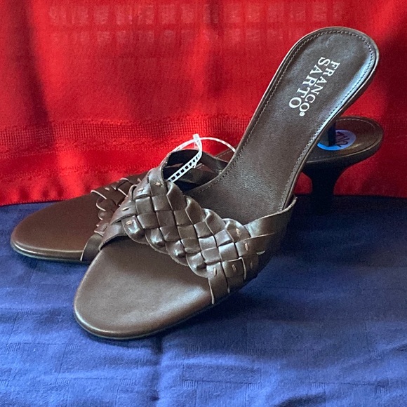 Franco Sarto Shoes - Franco sarto deep brown leather open toe heels